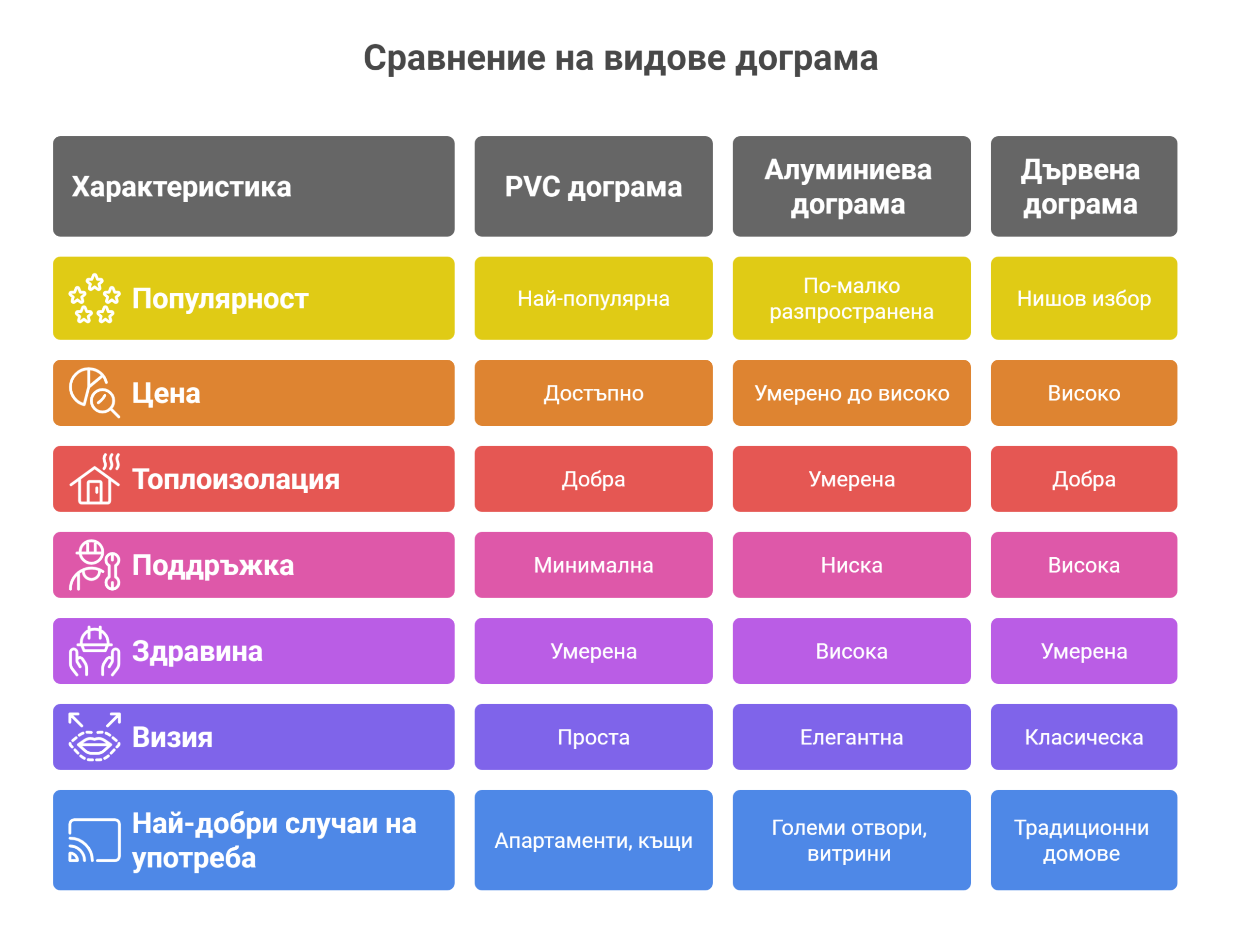 Видове дограма
